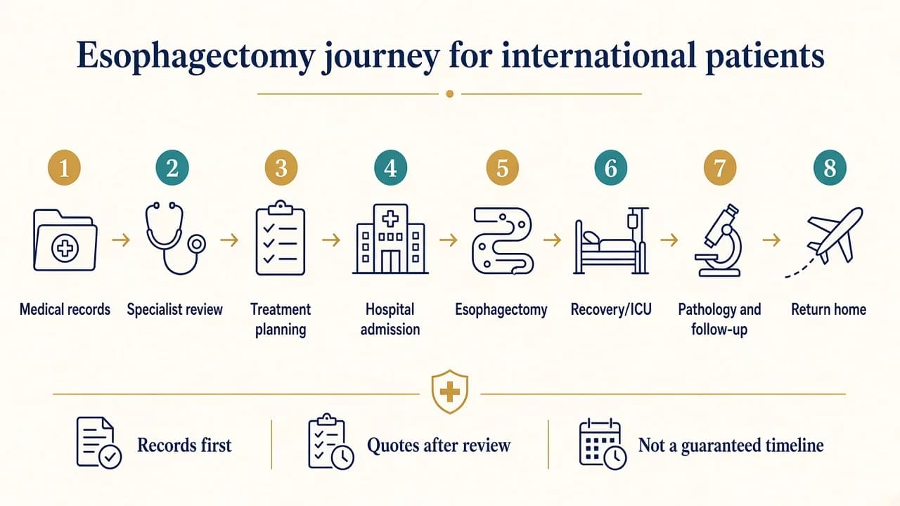 Esophagectomy treatment journey for international patients travelling to India