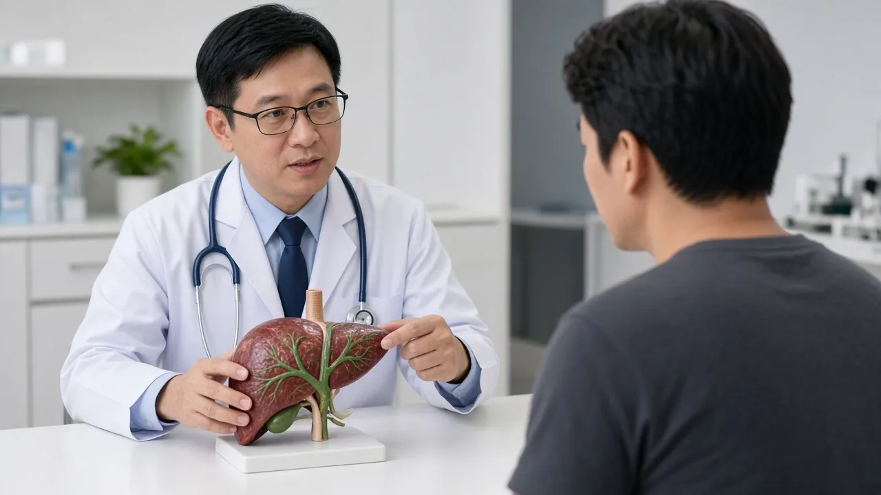 Educational illustration of intrahepatic, perihilar and distal cholangiocarcinoma