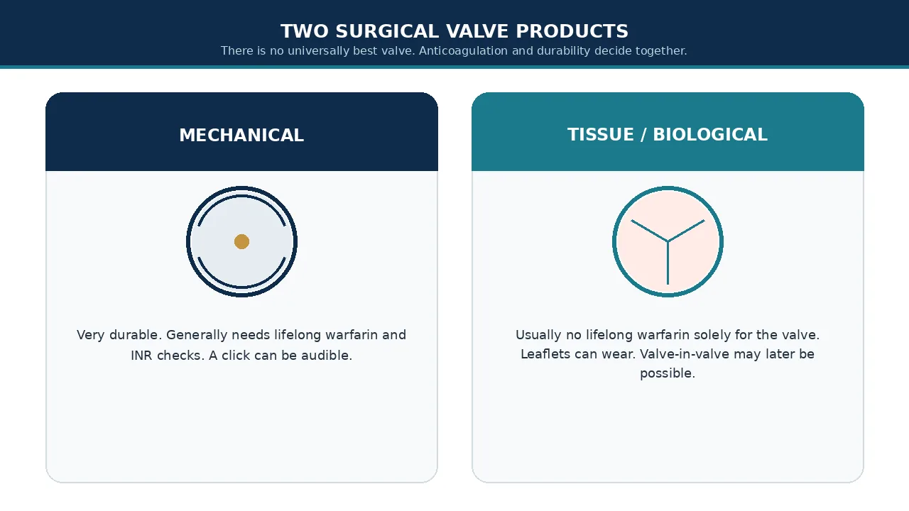 Mechanical valve versus tissue valve
