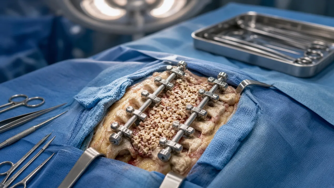 Posterior screws and rods after spinal tumour decompression and reconstruction